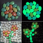 10Pcs Glow in the Dark Pebbles Artificial Stone Walkway Aquarium Fish Tank Decor