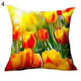 Fashion 3D Sunflower Pattern Cotton Linen Throw Pillow Car Sofa Cushion Cover