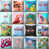 Cute Flamingo Print Pillow Case Waist Throw Cushion Cover Bedroom Decor
