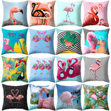 Cute Flamingo Print Pillow Case Waist Throw Cushion Cover Bedroom Decor