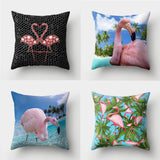Cute Flamingo Print Pillow Case Waist Throw Cushion Cover Bedroom Decor
