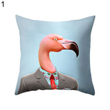 Cute Flamingo Print Pillow Case Waist Throw Cushion Cover Bedroom Decor