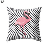 Cute Flamingo Print Pillow Case Waist Throw Cushion Cover Bedroom Decor