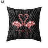 Cute Flamingo Print Pillow Case Waist Throw Cushion Cover Bedroom Decor