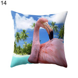 Cute Flamingo Print Pillow Case Waist Throw Cushion Cover Bedroom Decor