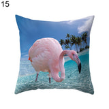 Cute Flamingo Print Pillow Case Waist Throw Cushion Cover Bedroom Decor