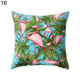 Cute Flamingo Print Pillow Case Waist Throw Cushion Cover Bedroom Decor