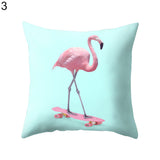Cute Flamingo Print Pillow Case Waist Throw Cushion Cover Bedroom Decor