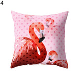 Cute Flamingo Print Pillow Case Waist Throw Cushion Cover Bedroom Decor