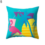 Cute Flamingo Print Pillow Case Waist Throw Cushion Cover Bedroom Decor