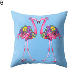 Cute Flamingo Print Pillow Case Waist Throw Cushion Cover Bedroom Decor