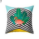Cute Flamingo Print Pillow Case Waist Throw Cushion Cover Bedroom Decor