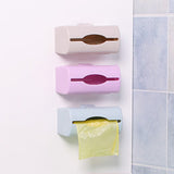 Solid Color Plastic Wall-mounted Garbage Bag Storage Box Container Home Tool
