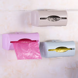 Solid Color Plastic Wall-mounted Garbage Bag Storage Box Container Home Tool