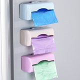 Solid Color Plastic Wall-mounted Garbage Bag Storage Box Container Home Tool