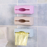 Solid Color Plastic Wall-mounted Garbage Bag Storage Box Container Home Tool