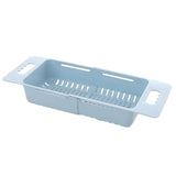 Hollowed Plastic Retractable Vegetable Basket Kitchen Fruit Washing Drain Rack