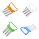 Stainless Steel Onion Holder Slicer Vegetable Cutter Home Kitchen Gadget Tool