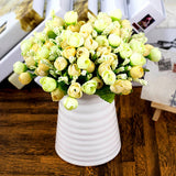 15 Heads/1 Bouquet Handmade Wedding Party Home Decoration Artificial Rose Flowers