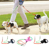 Dual Traction Ropes in One Design Auto Telescopic Puppy Dog Pet Walking Leash