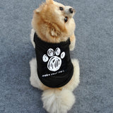 Leisure Letters Dog Footprint Thin Breathable Pet Vest Cat Puppy Summer Clothes