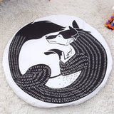 Newborn Baby Kids Crawling Blanket Round Animal Pattern Print Carpet Floor Mat