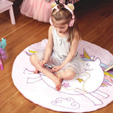 Newborn Baby Kids Crawling Blanket Round Animal Pattern Print Carpet Floor Mat