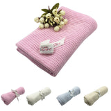 Baby Newborn Soft Warm Cotton Solid Color Knitted Crochet Rectangle Blankets