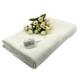 Baby Newborn Soft Warm Cotton Solid Color Knitted Crochet Rectangle Blankets