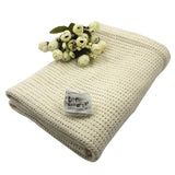 Baby Newborn Soft Warm Cotton Solid Color Knitted Crochet Rectangle Blankets
