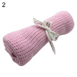 Baby Newborn Soft Warm Cotton Solid Color Knitted Crochet Rectangle Blankets