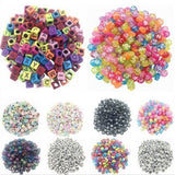 100 Pcs Spacer Acrylic Beads Cube Alphabet Letter Bracelet Jewelry Making DIY