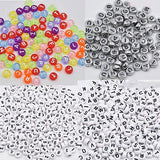 100 Pcs Spacer Acrylic Beads Cube Alphabet Letter Bracelet Jewelry Making DIY