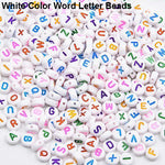 100 Pcs Spacer Acrylic Beads Cube Alphabet Letter Bracelet Jewelry Making DIY