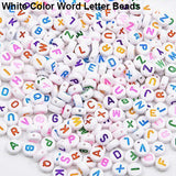 100 Pcs Spacer Acrylic Beads Cube Alphabet Letter Bracelet Jewelry Making DIY