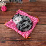 Simulation Doll Stuffed Toy Sleeping Cat with Sound Birthday Gift Desk Decor