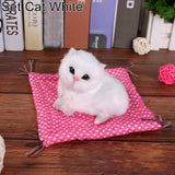 Simulation Doll Stuffed Toy Sleeping Cat with Sound Birthday Gift Desk Decor