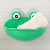 Lovely Frog Wall Suction Sponge Soap Drain Dish Rack Holder Bathroom Organizer