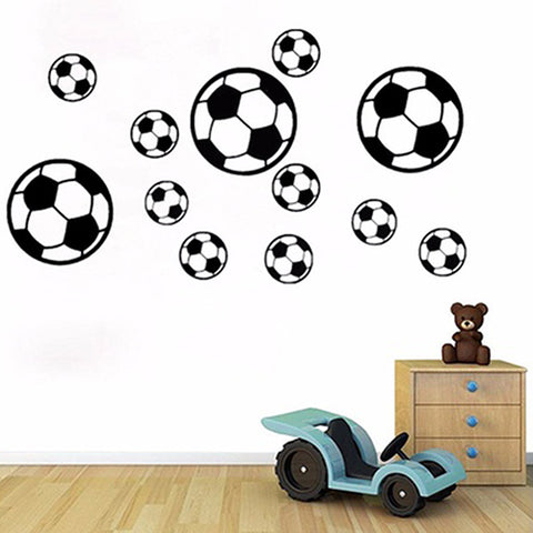 12Pcs/Set Football Soccer PVC Wall Art Sticker Decal Boys Bedroom Home Decor