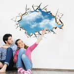 3D Home Room Decor Art Decals Blue Sky White Clouds Mural Wallpaper Wall Sticker