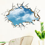 3D Home Room Decor Art Decals Blue Sky White Clouds Mural Wallpaper Wall Sticker