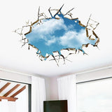 3D Home Room Decor Art Decals Blue Sky White Clouds Mural Wallpaper Wall Sticker