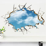 3D Home Room Decor Art Decals Blue Sky White Clouds Mural Wallpaper Wall Sticker