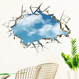 3D Home Room Decor Art Decals Blue Sky White Clouds Mural Wallpaper Wall Sticker