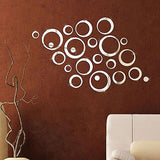 Fashion Circles Mirror Style Removable Decal Vinyl Art Wall Sticker Home Decor