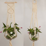 Hanging Pot Holder Plant Planter Basket Hanger Cotton Rope Macrame Braided Craft