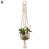 Hanging Pot Holder Plant Planter Basket Hanger Cotton Rope Macrame Braided Craft