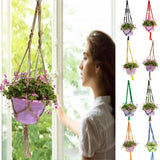Hand-weaved Garden Hanging Plant Flower Pot Holder Basket Rope Bonsai Hanger