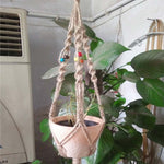 4 Legs Macrame Natural Plant Hanger Planter Basket Holder for Garden Balcony