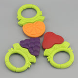 Baby Silicone Fruit Grape Strawberry Orange Teether Teething Chew Ring Toy Gift